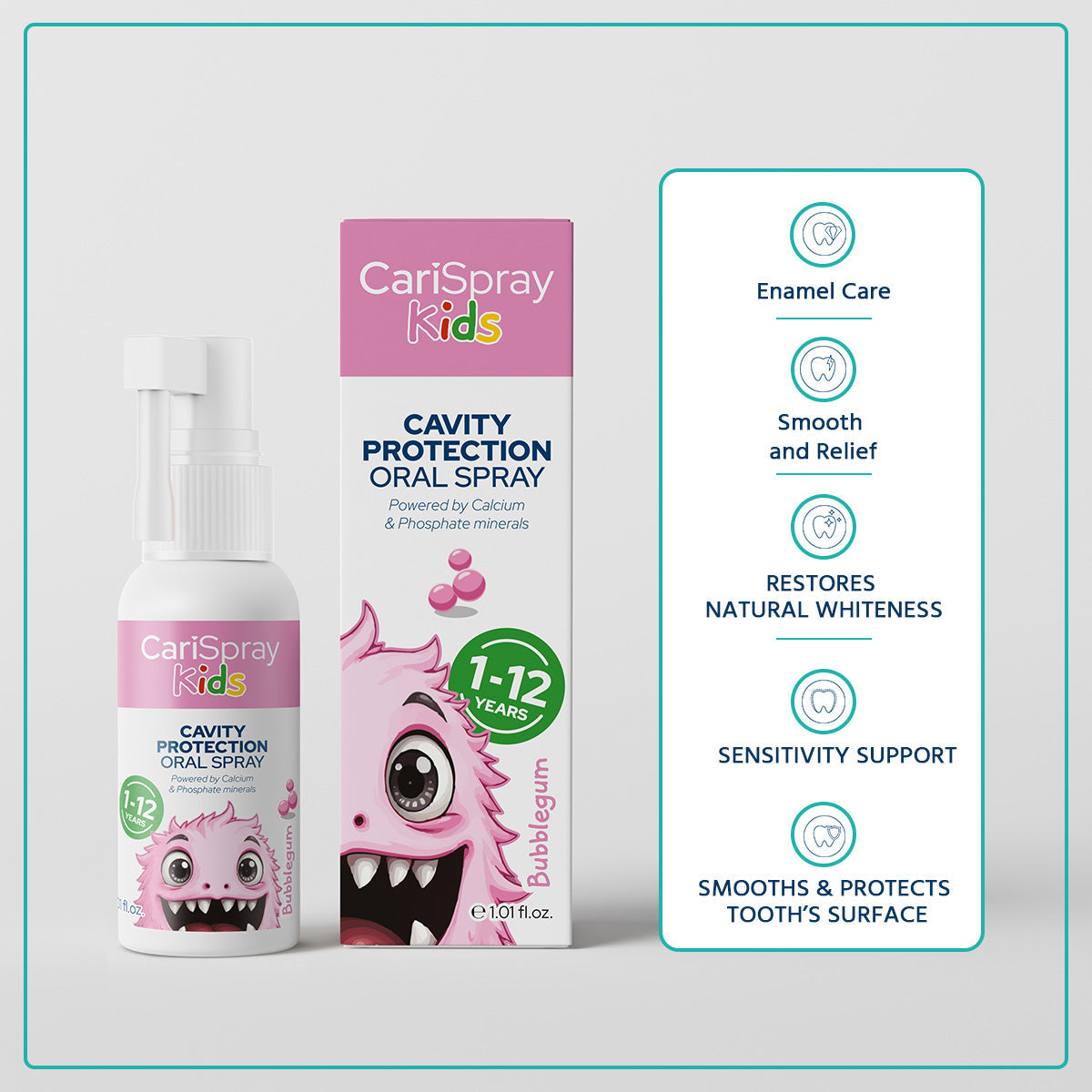 CariSpray Kids cavity protection spray bubblegum flavor